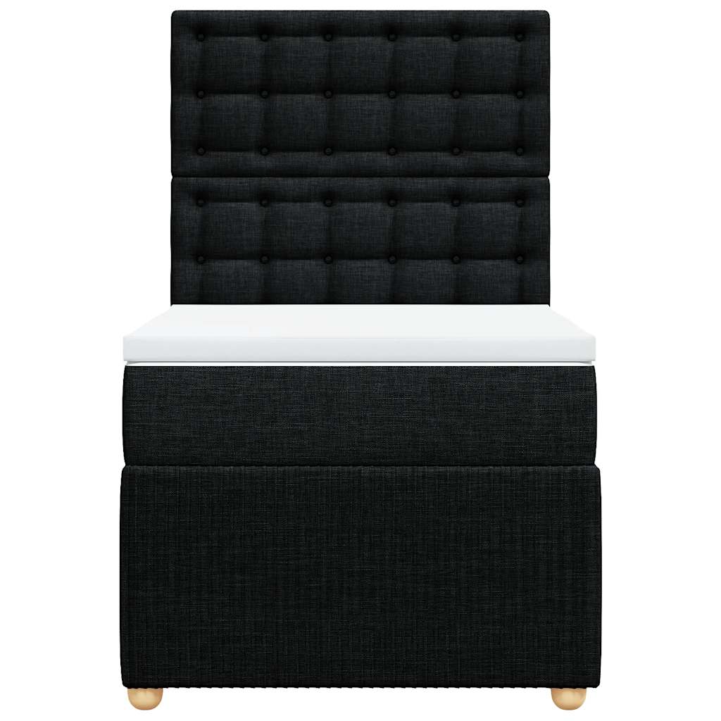 Boxspringbett mit Matratze Schwarz 100x200 cm Stoff