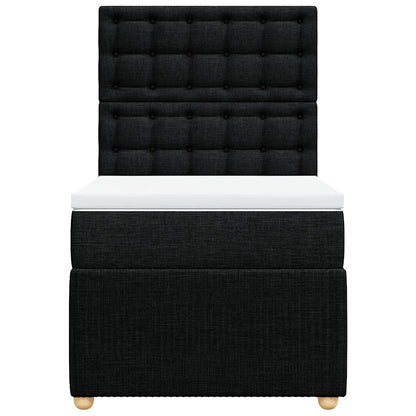 Boxspringbett mit Matratze Schwarz 100x200 cm Stoff