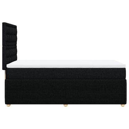 Boxspringbett mit Matratze Schwarz 100x200 cm Stoff