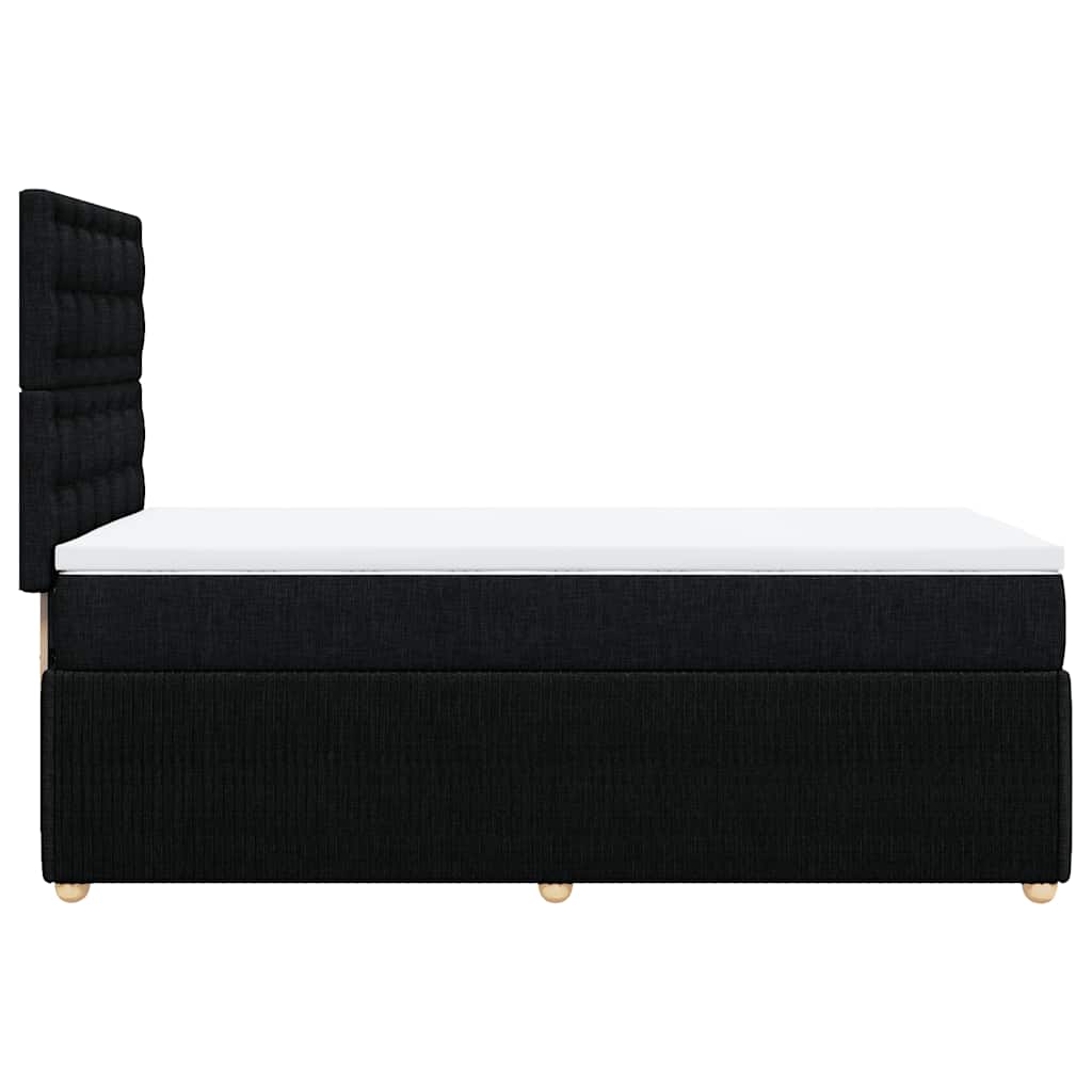 Boxspringbett mit Matratze Schwarz 100x200 cm Stoff