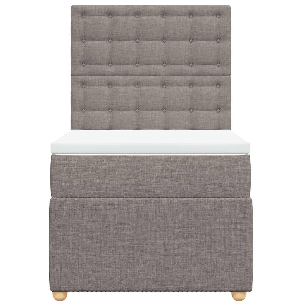 Boxspringbett mit Matratze Taupe 100x200 cm Stoff