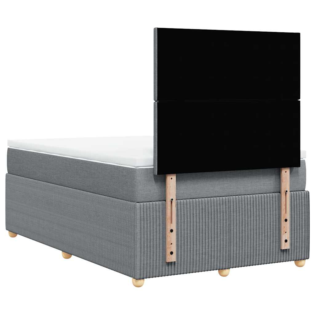 Boxspringbett mit Matratze Hellgrau 120x190 cm Stoff