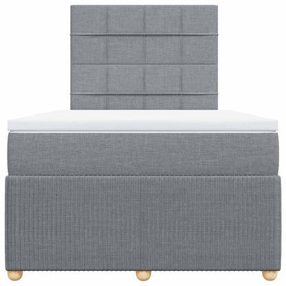 Boxspringbett mit Matratze Hellgrau 120x190 cm Stoff