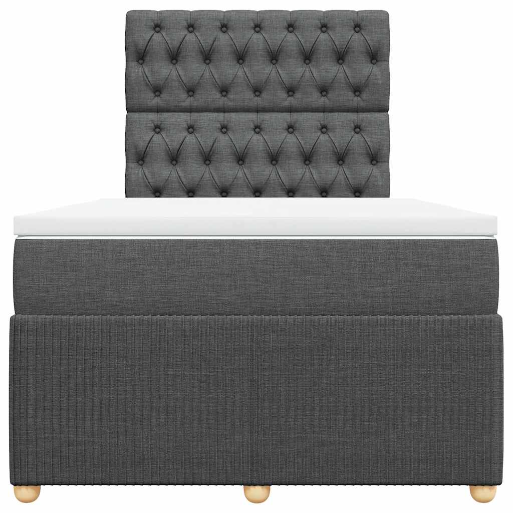 Boxspringbett mit Matratze Dunkelgrau 120x190 cm Stoff