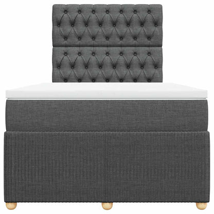 Boxspringbett mit Matratze Dunkelgrau 120x190 cm Stoff