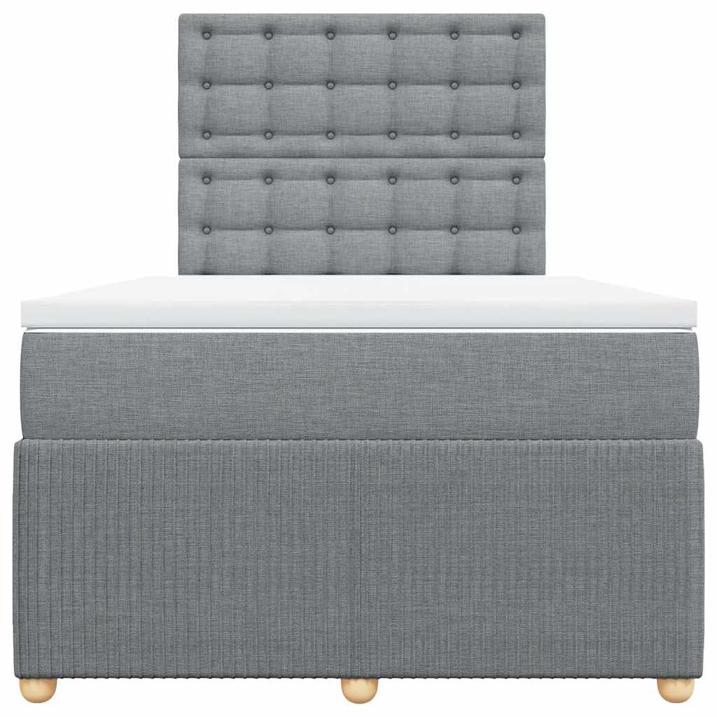 Boxspringbett mit Matratze Hellgrau 120x190 cm Stoff