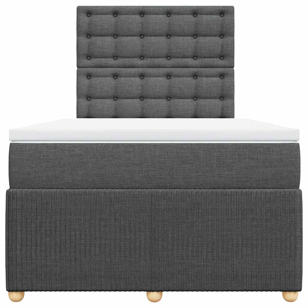 Boxspringbett mit Matratze Dunkelgrau 120x190 cm Stoff