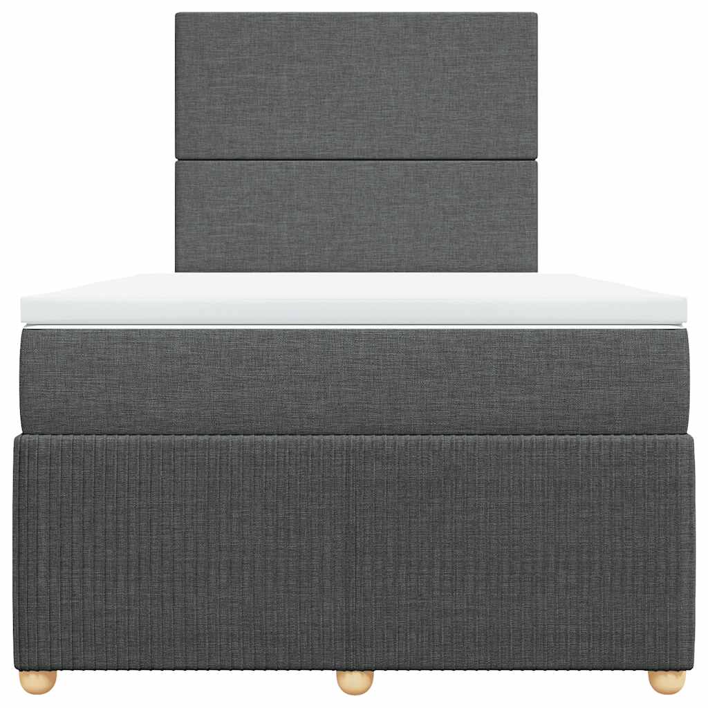 Boxspringbett mit Matratze Dunkelgrau 120x200 cm Stoff