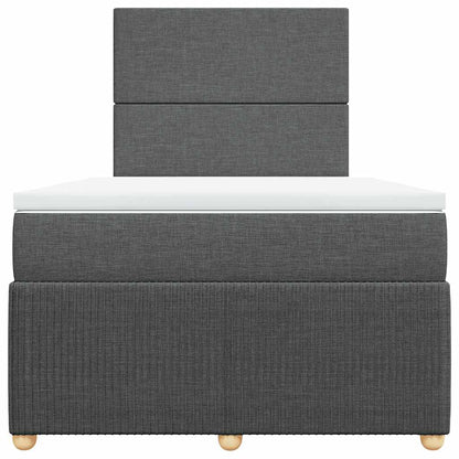 Boxspringbett mit Matratze Dunkelgrau 120x200 cm Stoff