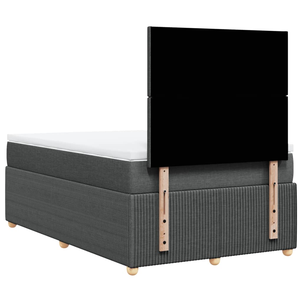 Boxspringbett mit Matratze Dunkelgrau 120x200 cm Stoff
