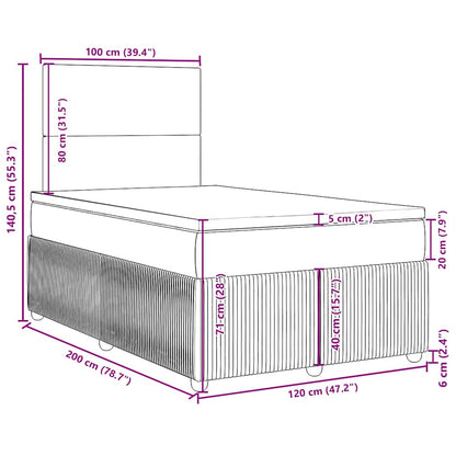 Boxspringbett mit Matratze Taupe 120x200 cm Stoff