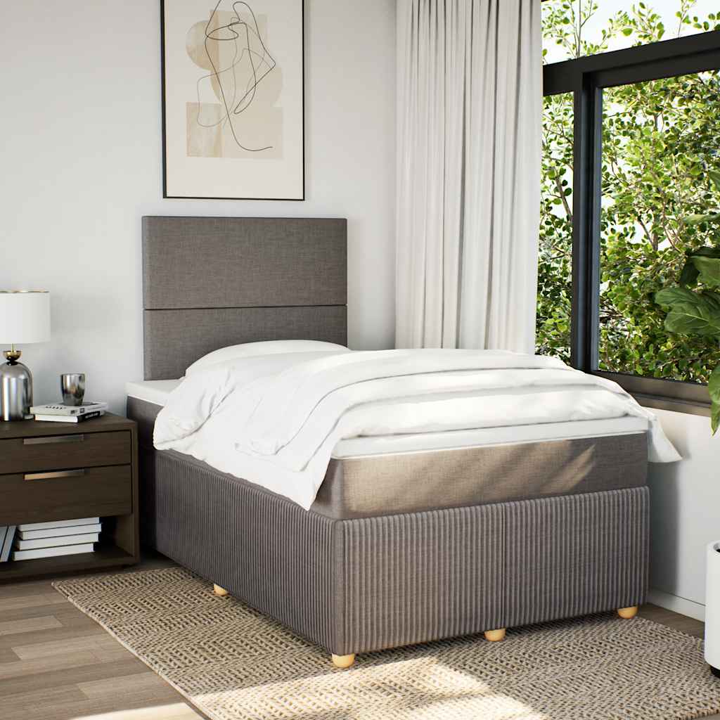 Boxspringbett mit Matratze Taupe 120x200 cm Stoff