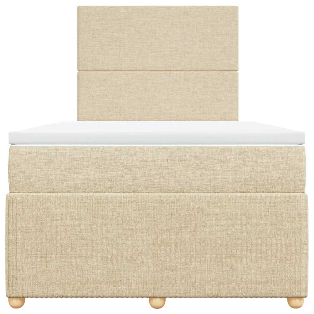 Boxspringbett mit Matratze Creme 120x200 cm Stoff