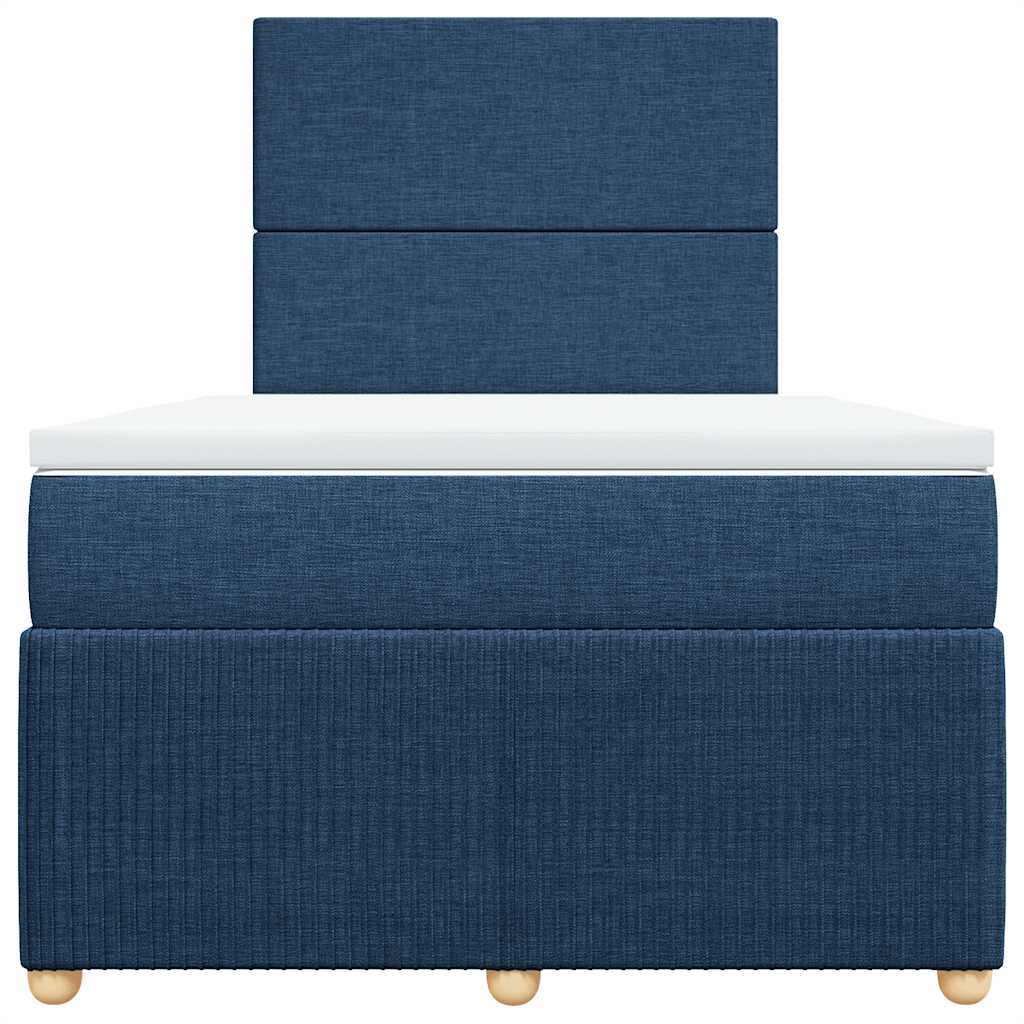 Boxspringbett mit Matratze Blau 120x200 cm Stoff