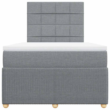 Boxspringbett mit Matratze Hellgrau 120x200 cm Stoff