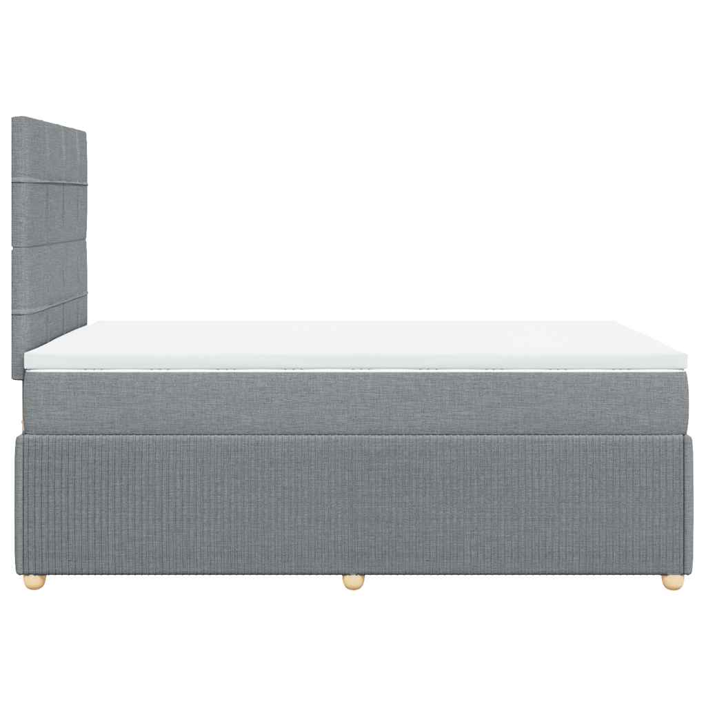 Boxspringbett mit Matratze Hellgrau 120x200 cm Stoff