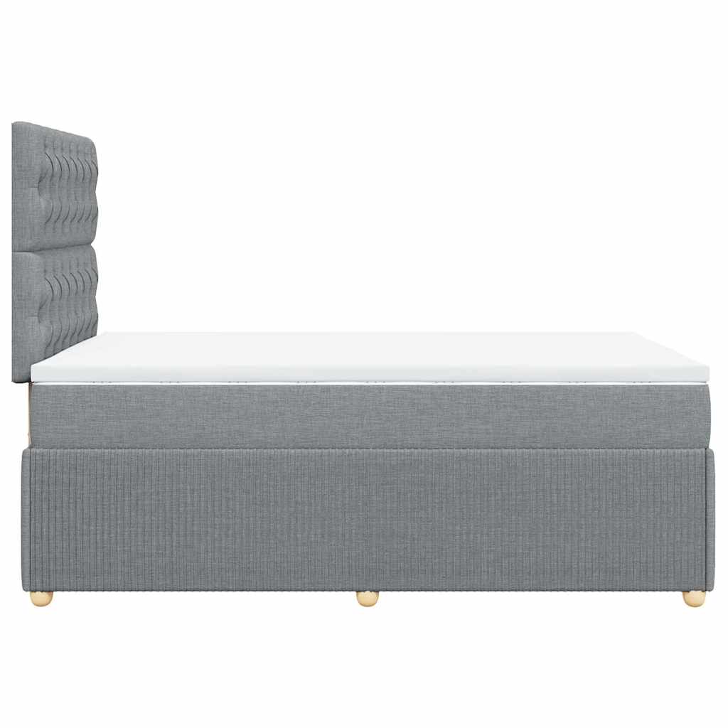 Boxspringbett mit Matratze Hellgrau 120x200 cm Stoff