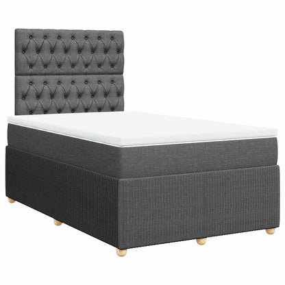 Boxspringbett mit Matratze Dunkelgrau 120x200 cm Stoff