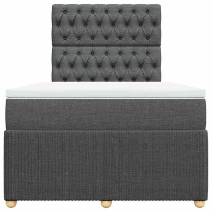 Boxspringbett mit Matratze Dunkelgrau 120x200 cm Stoff