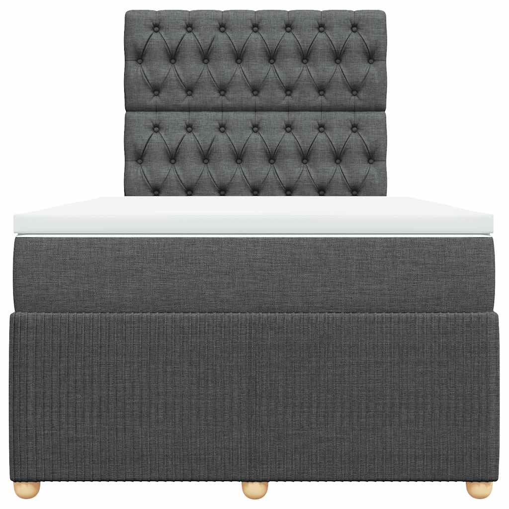 Boxspringbett mit Matratze Dunkelgrau 120x200 cm Stoff