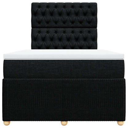 Boxspringbett mit Matratze Schwarz 120x200 cm Stoff