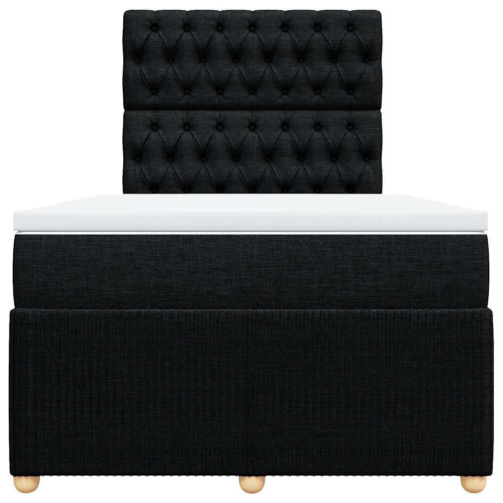 Boxspringbett mit Matratze Schwarz 120x200 cm Stoff