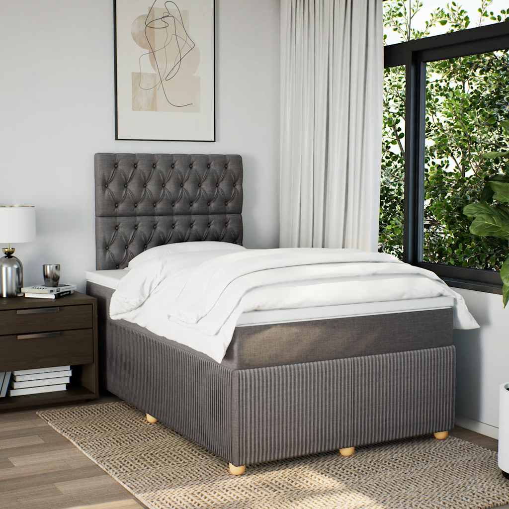 Boxspringbett mit Matratze Taupe 120x200 cm Stoff