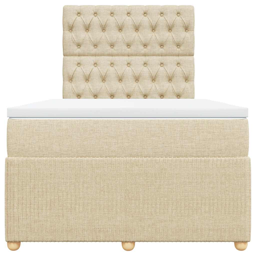 Boxspringbett mit Matratze Creme 120x200 cm Stoff