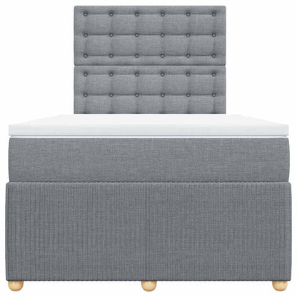 Boxspringbett mit Matratze Hellgrau 120x200 cm Stoff