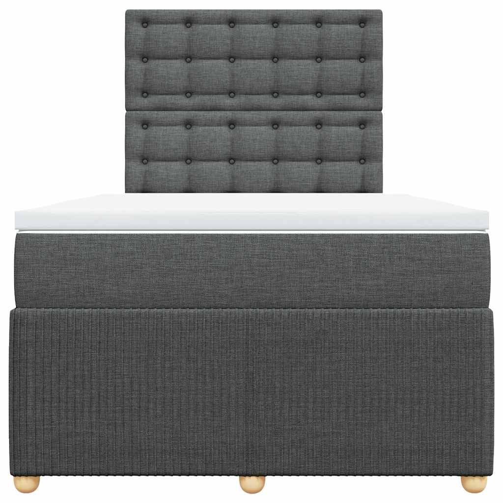 Boxspringbett mit Matratze Dunkelgrau 120x200 cm Stoff