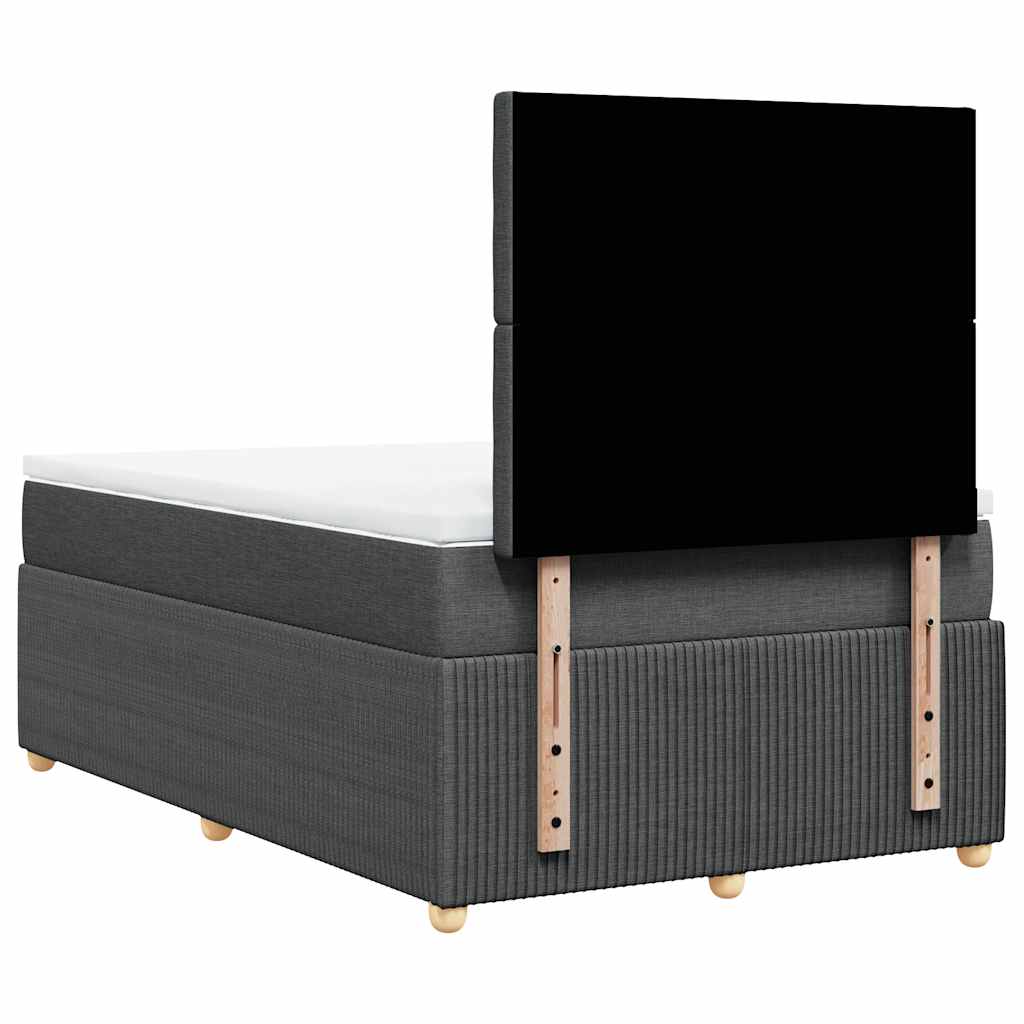 Boxspringbett mit Matratze Dunkelgrau 120x200 cm Stoff