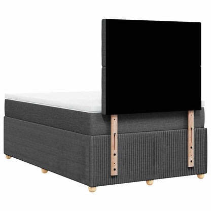 Boxspringbett mit Matratze Dunkelgrau 120x200 cm Stoff