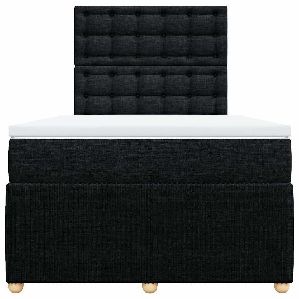 Boxspringbett mit Matratze Schwarz 120x200 cm Stoff