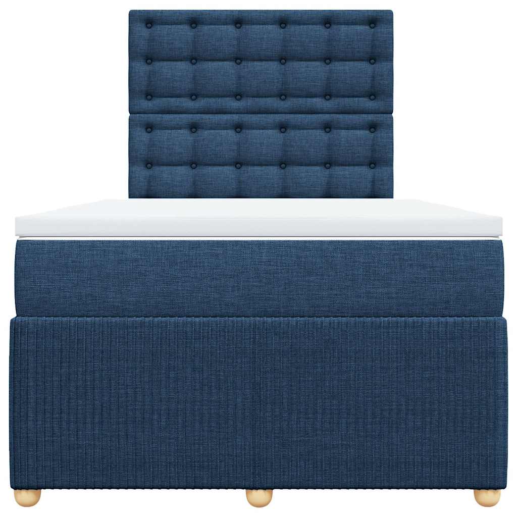 Boxspringbett mit Matratze Blau 120x200 cm Stoff