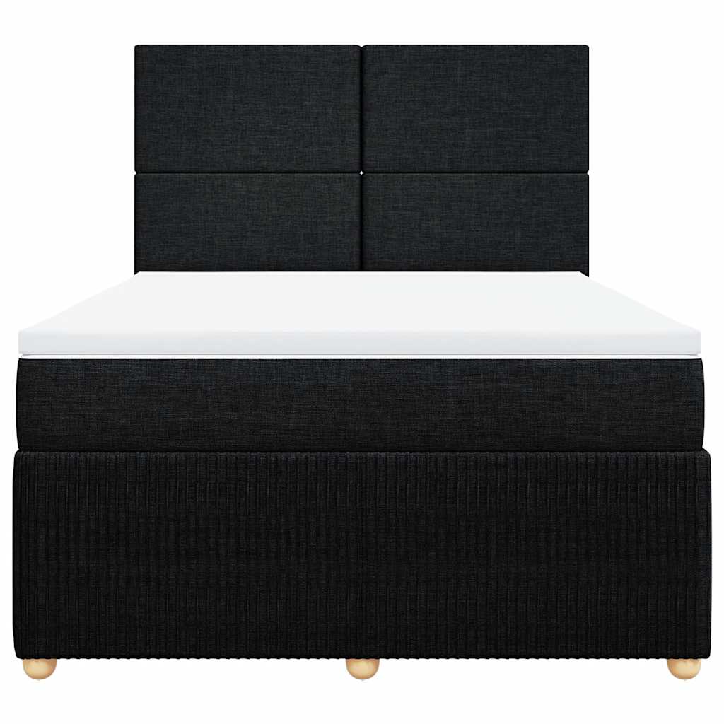 Boxspringbett mit Matratze Schwarz 140x190 cm Stoff
