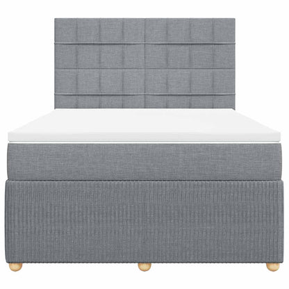 Boxspringbett mit Matratze Hellgrau 140x190 cm Stoff