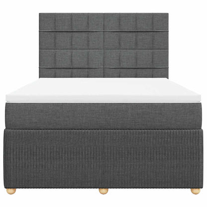 Boxspringbett mit Matratze Dunkelgrau 140x190 cm Stoff