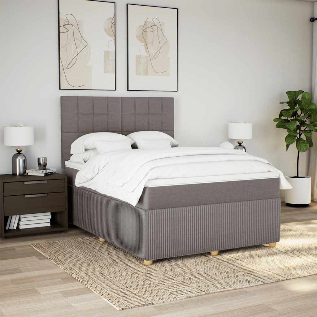 Boxspringbett mit Matratze Taupe 140x190 cm Stoff