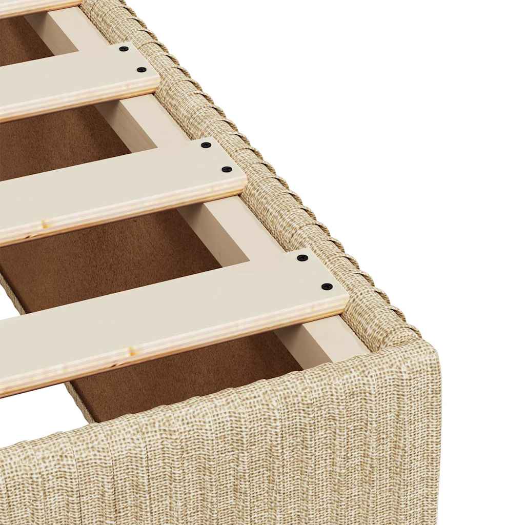 Boxspringbett mit Matratze Creme 140x190 cm Stoff