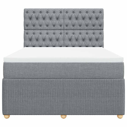 Boxspringbett mit Matratze Hellgrau 140x190 cm Stoff