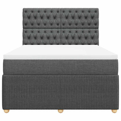Boxspringbett mit Matratze Dunkelgrau 140x190 cm Stoff