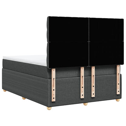 Boxspringbett mit Matratze Dunkelgrau 140x190 cm Stoff