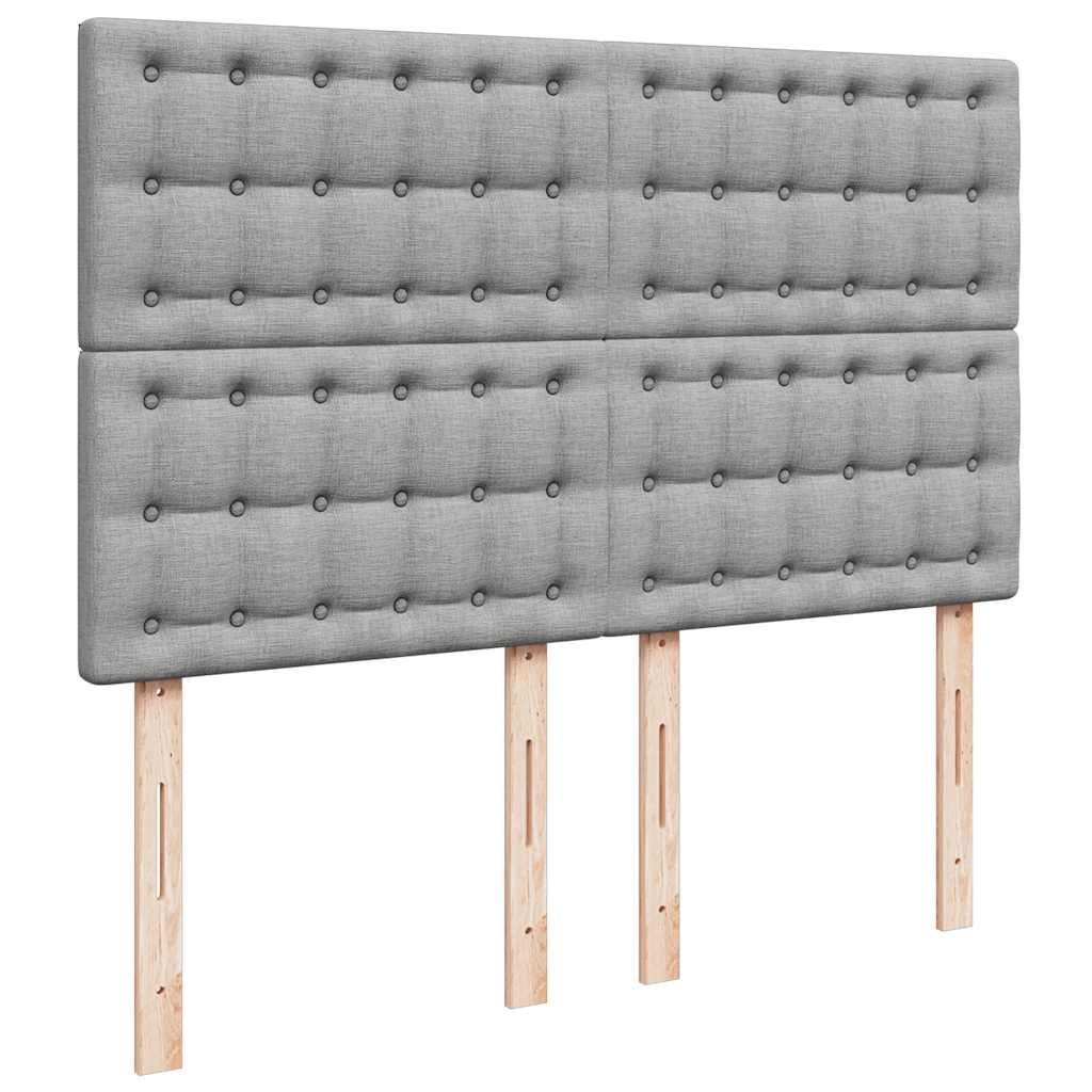 Boxspringbett mit Matratze Hellgrau 140x190 cm Stoff