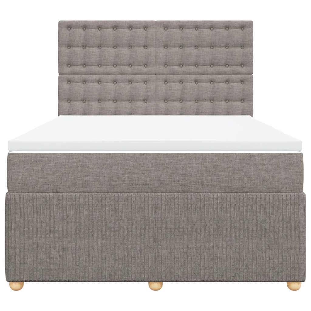 Boxspringbett mit Matratze Taupe 140x190 cm Stoff