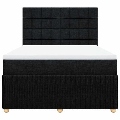 Boxspringbett mit Matratze Schwarz 140x200 cm Stoff