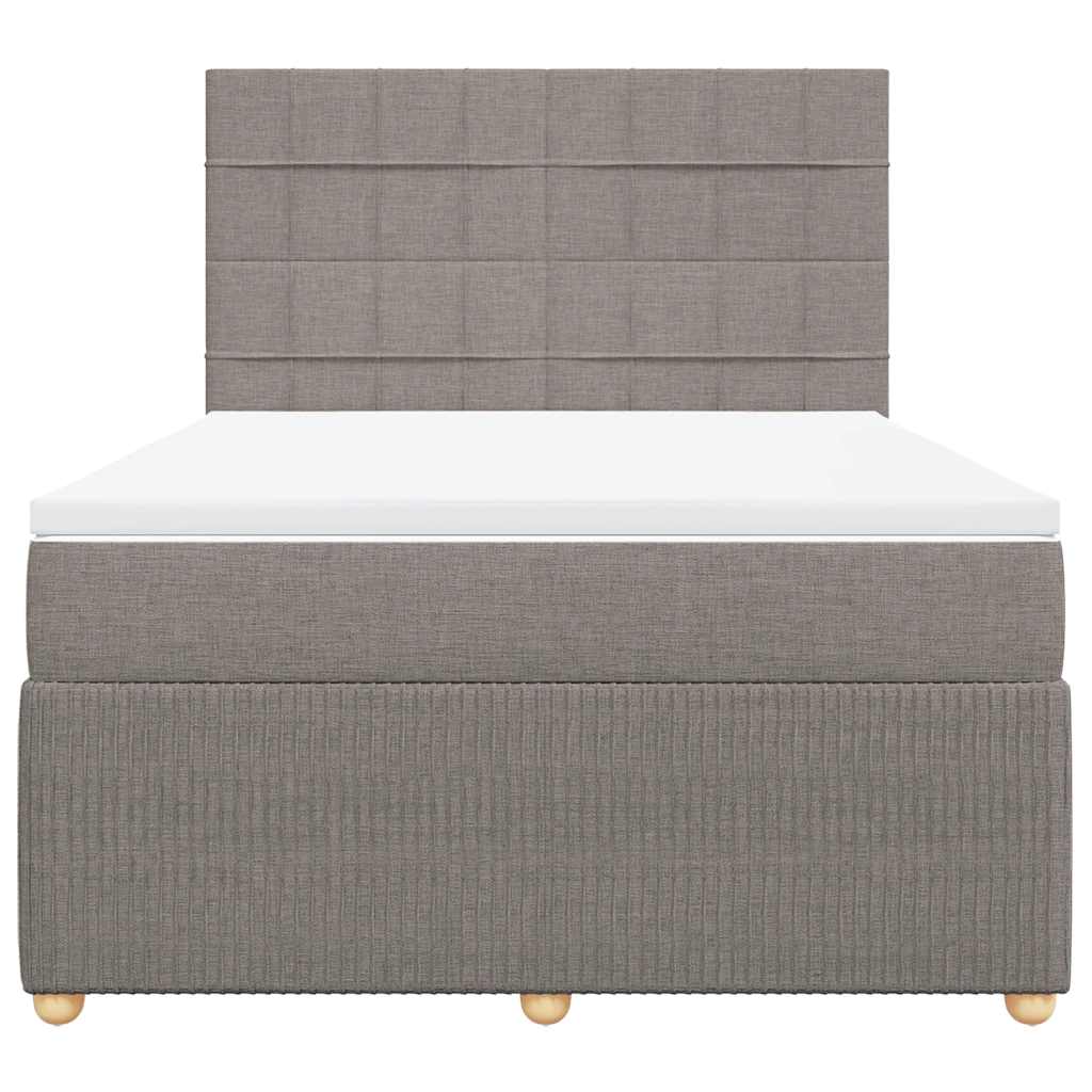 Boxspringbett mit Matratze Taupe 140x200 cm Stoff