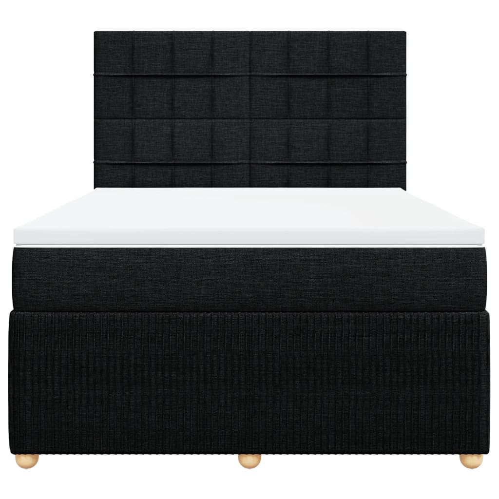 Box spring bed with mattress black 160x200 cm fabric