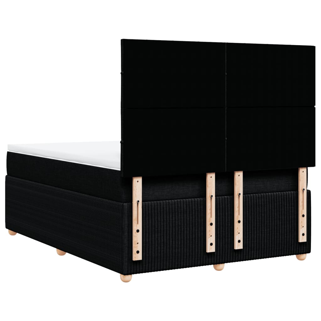 Box spring bed with mattress black 160x200 cm fabric