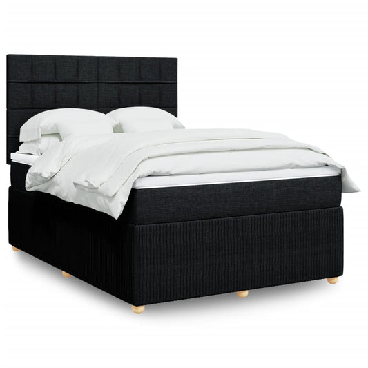 Box spring bed with mattress black 160x200 cm fabric