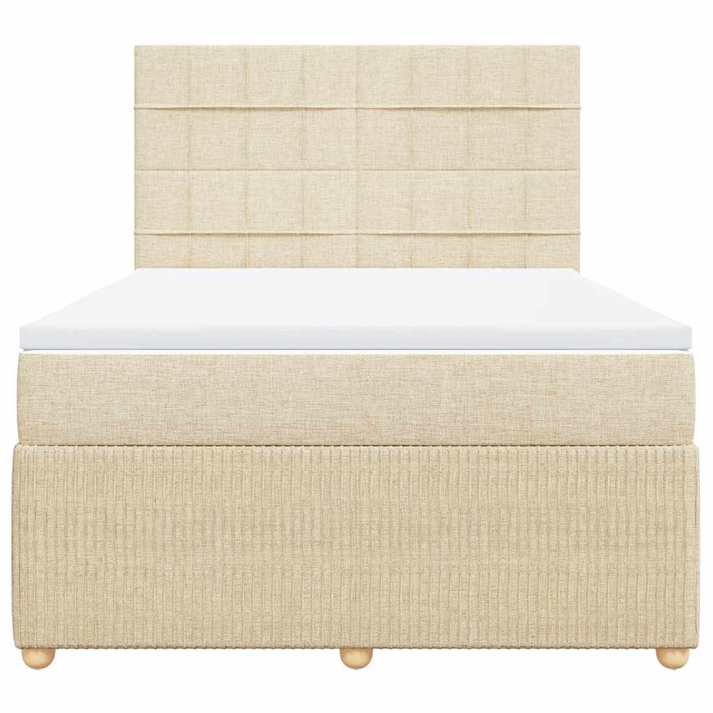 Boxspringbett mit Matratze Creme 160x200 cm Stoff